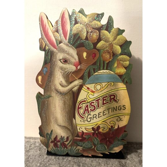 Wooden Musical Easter Plaque In Box , Plays Easter Parade #3060 - Picture 1 of 5